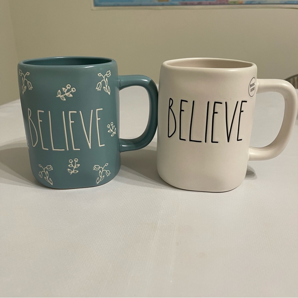 NWOT. Rae Dunn believe 2 mugs
